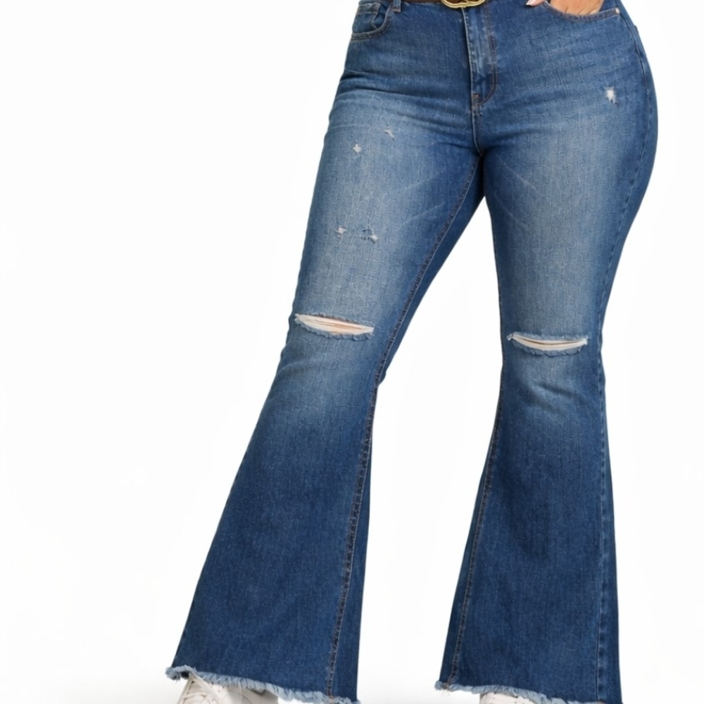 Flared Jeans, Size 17, Blue Denim, Stretch, Super Comfortable